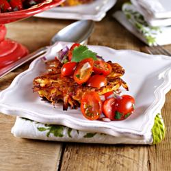 Spicy Carrot Fritters with Salsa