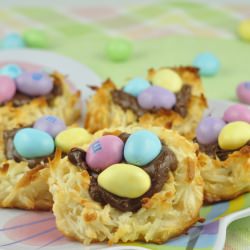 Coconut Macaroon Nutella Nests