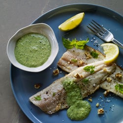 Pan-Roasted Trout with Green Sauce