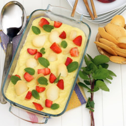 Pear Tiramisu with Vanilla Mousse