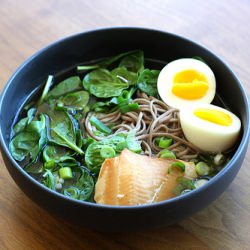 Soba Soup with Smoked Trout