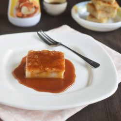 Eggless Caramel Bread Pudding