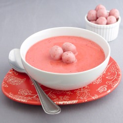Sweet Rice Balls & Strawberry Soup