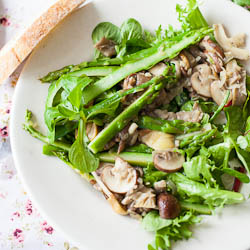 Warm Asparagus Salad with Mushrooms