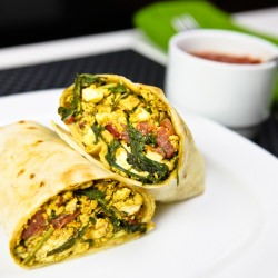 Mizuna Tofu Scramble Burrito