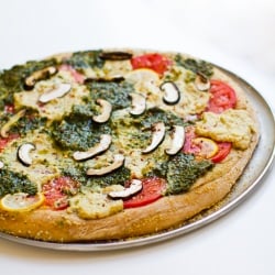 Pesto Cashew Ricotta Pizza