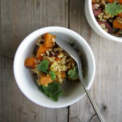 Roast Pumpkin + Brown Rice Salad