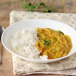 Pigeon Pea soup with Cumin Rice