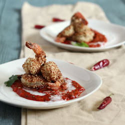 Quinoa Crusted Coconut Shrimp