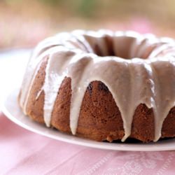 Brown Sugar Pound Cake, Maple Glaze
