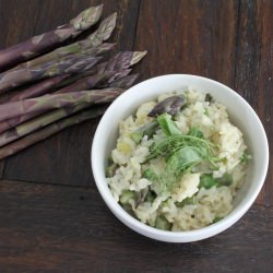 Purple Asparagus Risotto