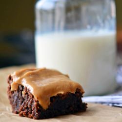 Fudgy Brownies with PB Frosting