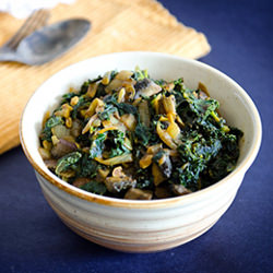 Curried Kale with Portobellos