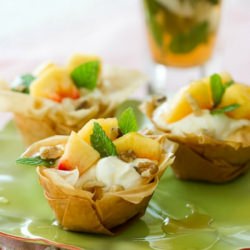 Phyllo Cups with Fresh Peaches