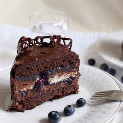 Chocolate,Meringue&Blubeberry Cake
