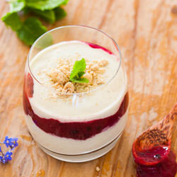 Matcha Yogurt with Rhubarb