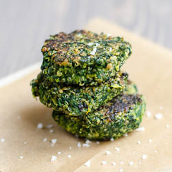 Spinach, Fava Bean & Quinoa Cakes