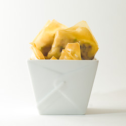 baked pork and crab wontons