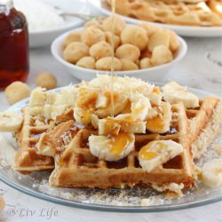 Coconut Macadamia Banana Waffles