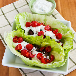 Gyro Meatball Lettuce Wraps