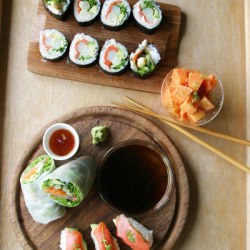 White Asparagus and Cress Sushi