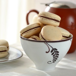 Black Sesame & Red Bean Macarons