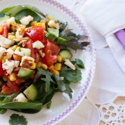Confetti Salad with Warm Haloumi