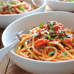 Beef Bolognese with Bucatini