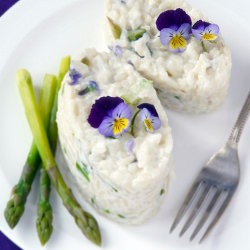 Risotto with Violets and Asparagus