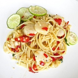 Chilli and Lime Scallops Spaghetti