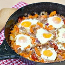 Basque style baked eggs
