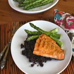 Grilled Salmon w/ Orange-Miso Glaze