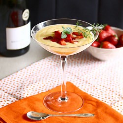 Cava Sabayon with Strawberries