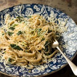 Lemony spinach carbonara