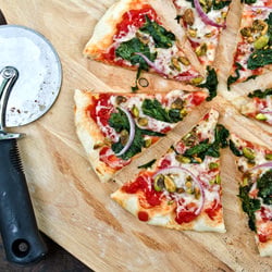 Kale, Red Onion, & Pistachio Pizza