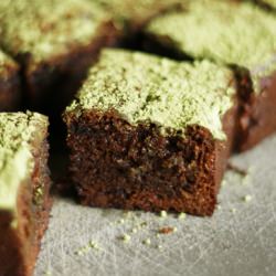 Chocolate Mochi Brownies w/ Matcha