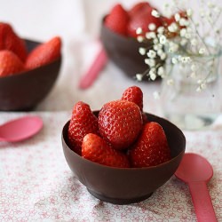 Strawberries in Chocolate Bowl