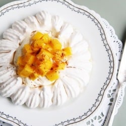 Coconut Pavlova with Mango