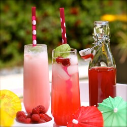 Raspberry-Basil Italian Soda