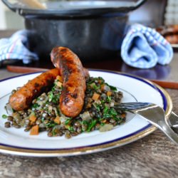 Sausages and French Lentils