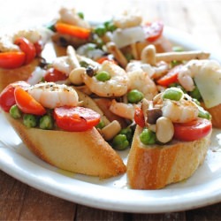 Shrimp Bruschetta with Mushrooms