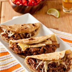 Brie Quesadillas with Mango Sauce