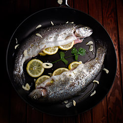 Lemon Garlic Stuffed Brook Trout