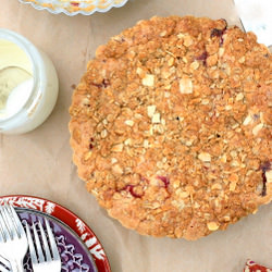 Rhubarb Almond Crumb Cake