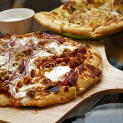 BBQ Pork Pizza with Slivered Onions