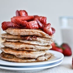 Brown Butter Strawberry Pancakes