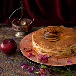 Crêpes Gâteau with Plum Jam
