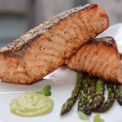 Pan-Fried Salmon & Asparagus & Fava