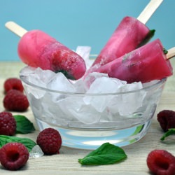 Rose Scented Raspberry Rhubarb Pops