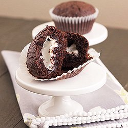 Mint-Filled Brownie Cupcakes